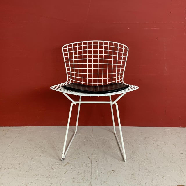 Vintage White Side Chair by Harry Bertoia For Sale - Image 3 of 7