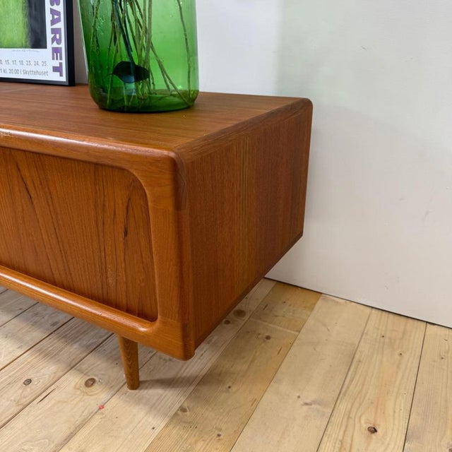 Low Sideboard with Retractable Teak Doors from Dyrlund, Denmark, 1960 For Sale - Image 10 of 11