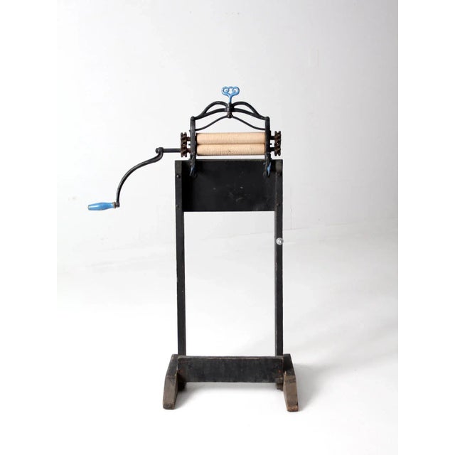 Black Antique Laundry Wash Wringer With Stand For Sale - Image 8 of 12