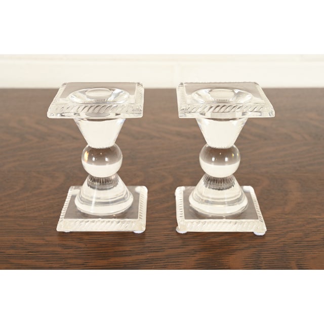 Art Deco Lalique "Sophie" Art Deco Crystal Candlesticks, Pair For Sale - Image 3 of 15