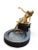 Art Deco Antique French Art Deco Bronze Harlequin Posing on Marble Pedestal Ashtray For Sale - Image 3 of 10