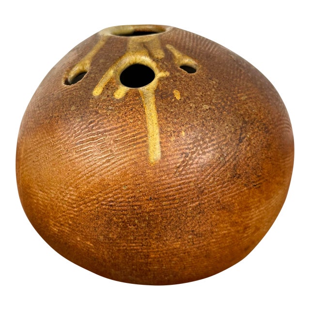 Tom McMillin Textured Ceramic Vase For Sale