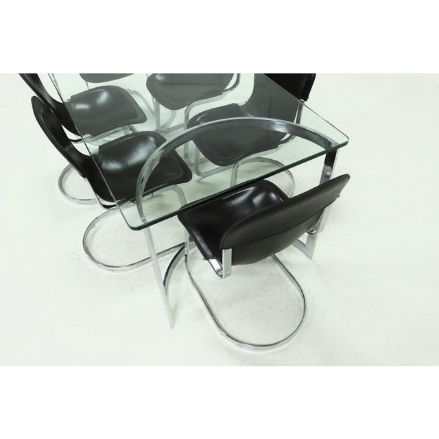 Italian Modern Dining Table and Chairs from Cidue, 1970s, Set of 7 For Sale - Image 15 of 16