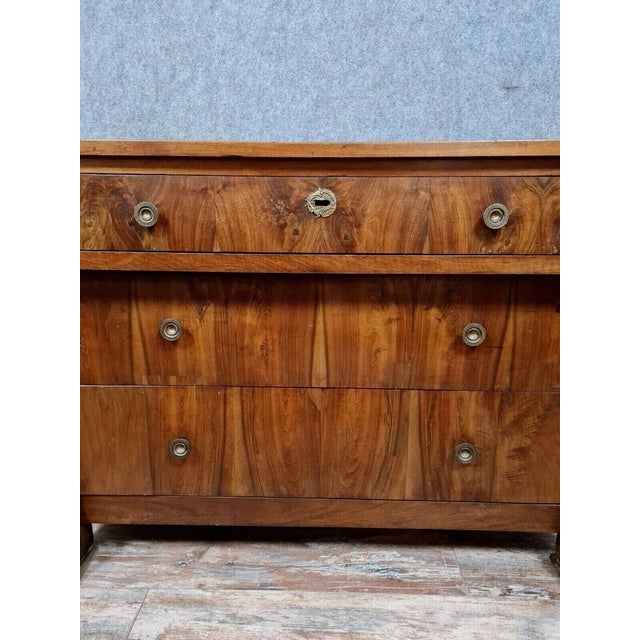 Empire Chest of Drawers in Walnut and Gilded Bronze, 1810s, in Good conditions. Designed before 1890