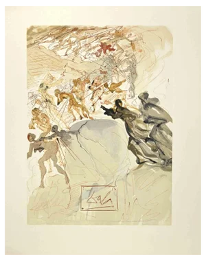Salvador Dali, The Lustful, Woodcut, 1963