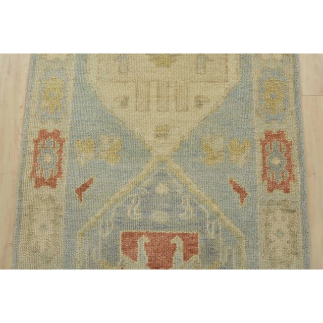 2020s Anatolia Runner 2’10” X 8’7” Blue Wool Tribal Hand-Knotted Oriental Rug For Sale - Image 5 of 12
