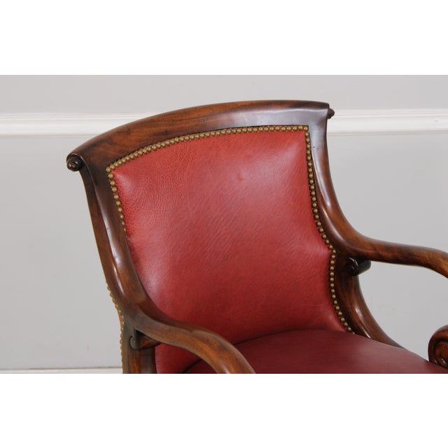 Red Hancock & Moore Red Leather Bar Stool Counter Chairs For Sale - Image 8 of 18
