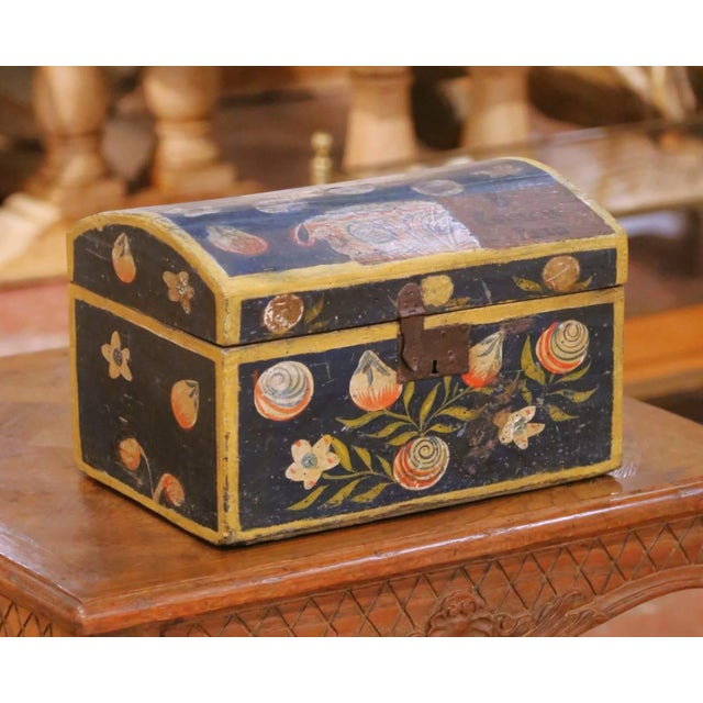 This rare antique French “Coffre de Mariage” wedding trunk was crafted in Normandy in the late 18th century, very likely...
