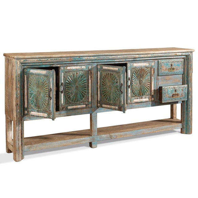 Large Sideboard with Sunburst Panels, 1940s For Sale - Image 3 of 11