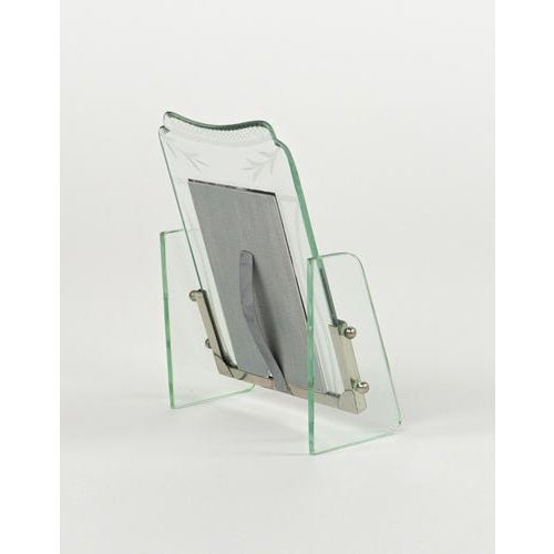Brown Mid-Century Picture Frame in Glass and Steel attributed to Fontana Arte, Italy, 1950s For Sale - Image 8 of 15