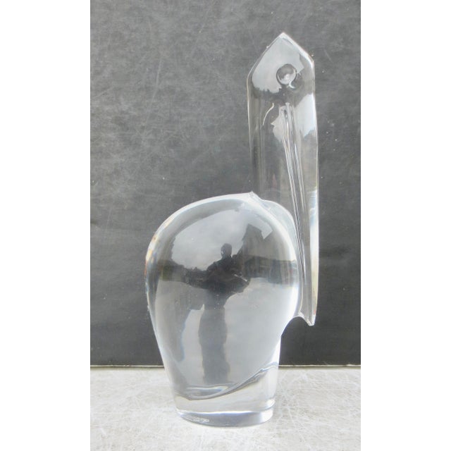 Modern Baccaratt Clear Crystal Pelican Figure For Sale - Image 3 of 5