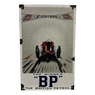 Bp Petrol Advertising Heavy Enamel Sign For Sale