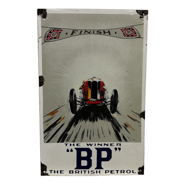 Bp Petrol Advertising Heavy Enamel Sign For Sale