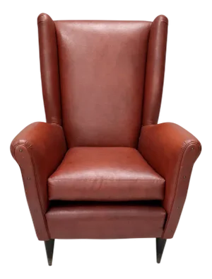 Mod. 512 Skai Wingback Chair attributed to Gio Ponti for Isa Bergamo, 1950s