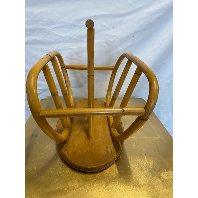 French 1970s Large Bentwood Bamboo Magazine Holder For Sale - Image 3 of 9