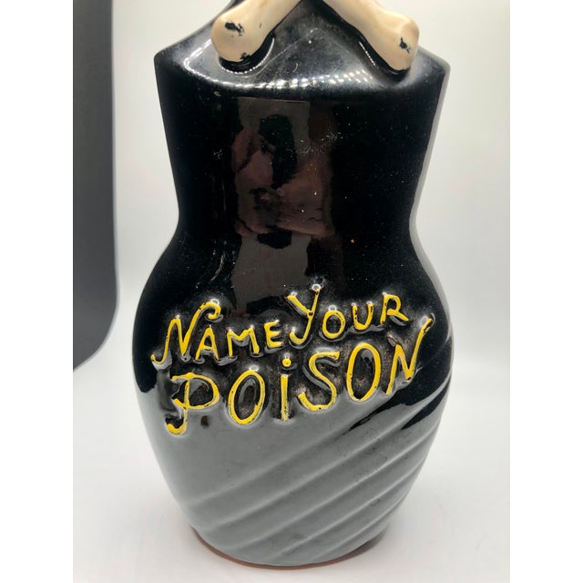 Name Your Poison Skull Crossbones Decanter Pirate Halloween For Sale - Image 4 of 12