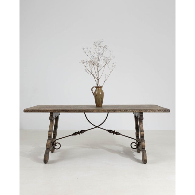 Mid 20th Century Mid 20th Century France Baroque Red Wood Dining Table For Sale - Image 5 of 10