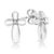 Contemporary .925 Sterling Silver Prong Set Diamond Accent Floral Cross Stud Earring (I-J Color, I1-I2 Clarity) - 2 Pieces For Sale - Image 3 of 6