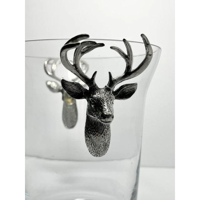 Vagabond House Antler Deer Head Stag Pewter & Glass Ice Champagne Bucket For Sale In Dallas - Image 6 of 8
