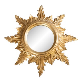 Vintage Italian Gilt Sunburst Mirror For Sale