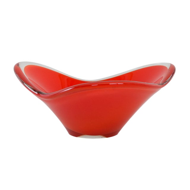Vintage Italian Red Platter in Murano Glass, 1960s For Sale - Image 9 of 9