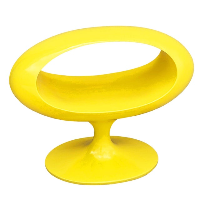 Early 2000s Space Age “Spheroid” side table attributed to William Emmerson. Featuring a sculptural spherical form in a...