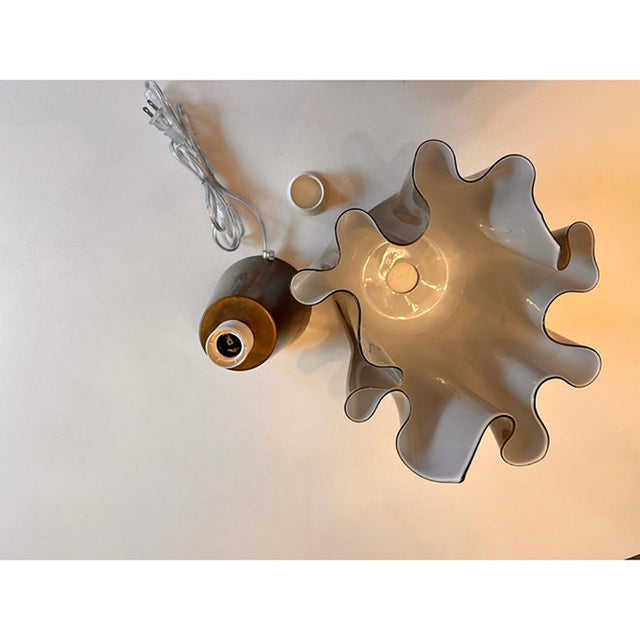 Early 21st Century Milky-Beige Murano Style Glass Table Lamp by Simoeng For Sale - Image 5 of 9