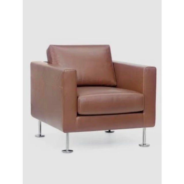 Vitra armchair by Jasper Morrison circa 2000. Beautiful leather patina. Very good condition, two available. This piece has...