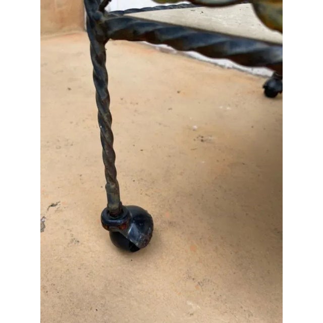 Wrought Iron Bar Cart, Vintage For Sale - Image 10 of 13