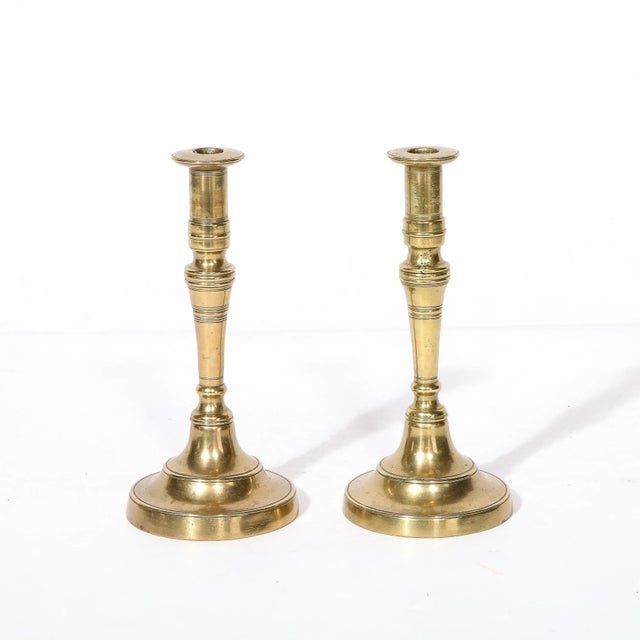 Antique Brass Sabbath Candle Holders For Sale In New York - Image 6 of 12