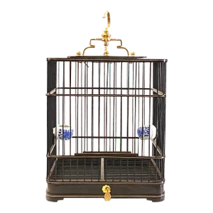 Quality Handmade Chinese Wood Square Shape Decorative Birdcage