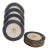 Set of 12 Spode Copelands Cobalt Dinner Plates, Acid Etched Gold For Sale