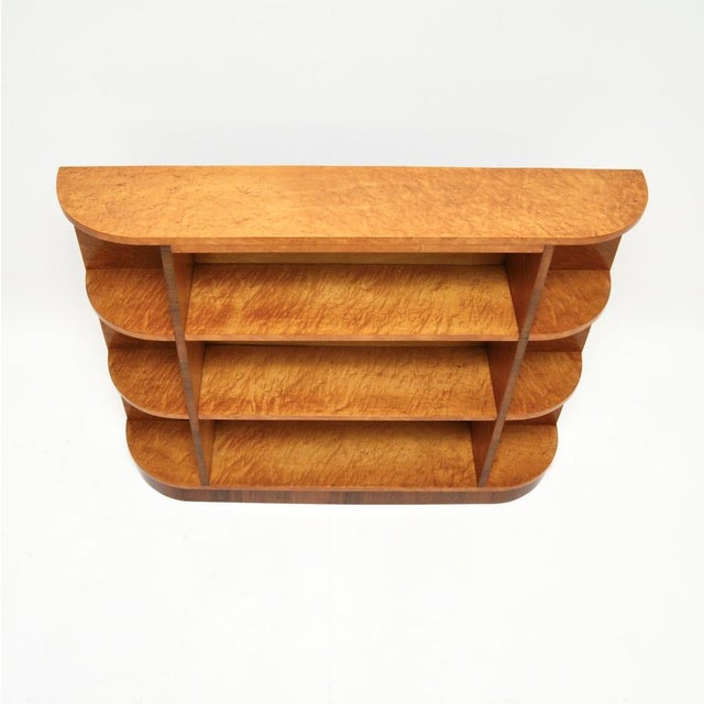 Art Deco Birdseye Maple Open Bookcase, 1930s For Sale - Image 6 of 10