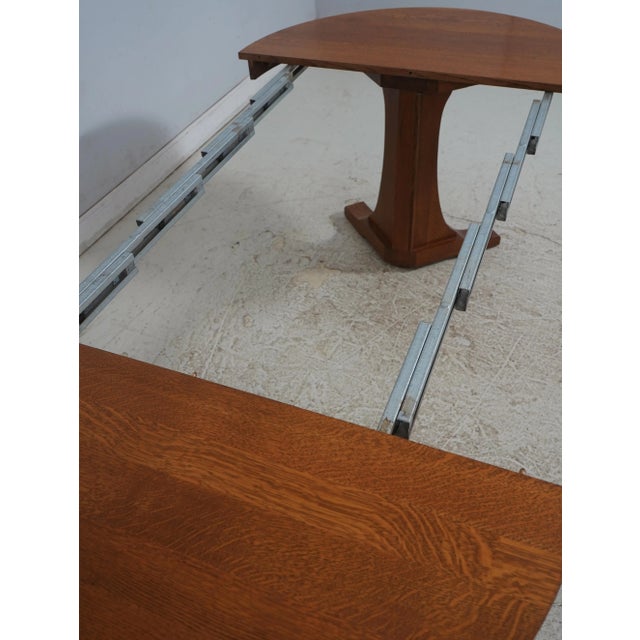 Stickley Round Mission Oak Dining Room Table For Sale - Image 12 of 18
