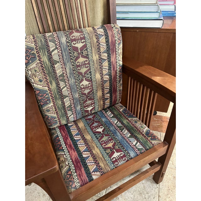 Stickley 1990s Stickley Arts & Crafts Spindle High Back Armchair For Sale - Image 4 of 12