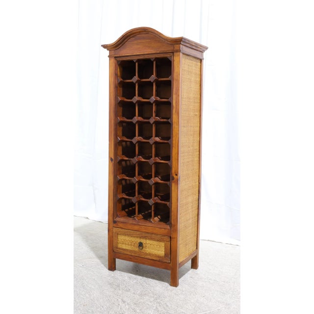 Mid 20th Century Mid-Century Modern Rattan Wine Rack For Sale - Image 5 of 9