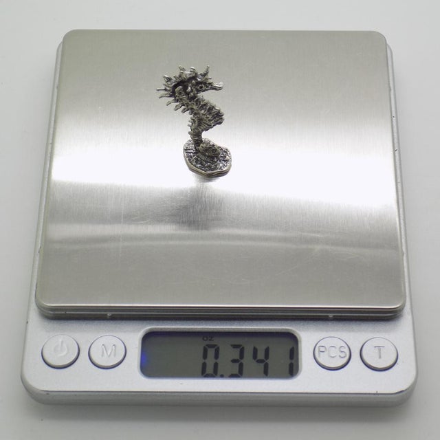 Silver Vintage Italian Handmade Silver Seahorse Miniature, 1970s For Sale - Image 8 of 11