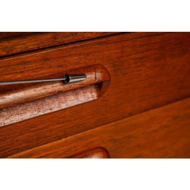 Brown Danish Mid-Century Modern Six-Drawer Writers Desk in Teak by Morredi, Denmark, C. 1960s For Sale - Image 8 of 12
