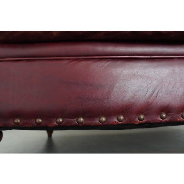 Restoration Hardware Churchill Leather Sofa For Sale - Image 13 of 14