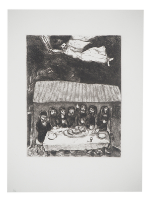 Marc Chagall, The Passover Meal, Original Engraving