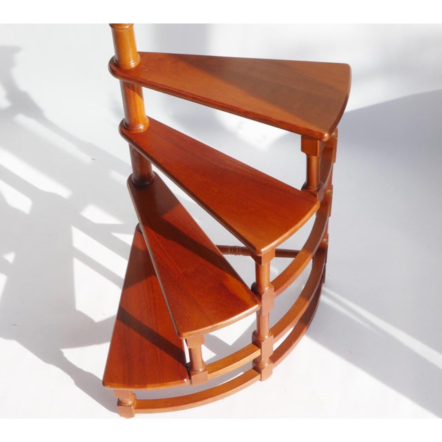 Large Vintage Wooden Library Stairs, 1950s For Sale - Image 6 of 8