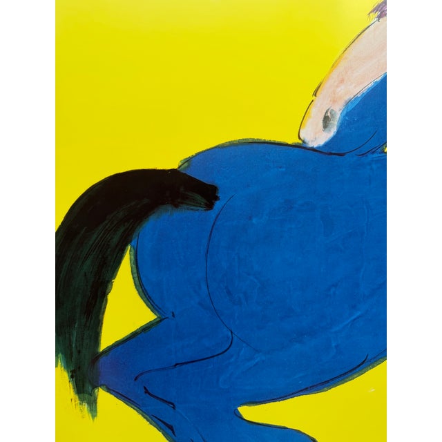 Walasse Ting, Blue Horse, Copyright 1990, Yves Riviere .....Printed in Switzerland For Sale - Image 6 of 8