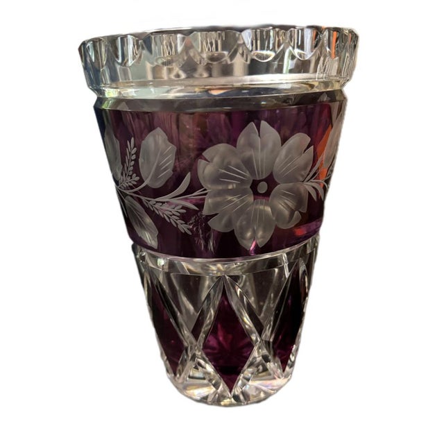 Vase with Floral Engravings For Sale - Image 3 of 4
