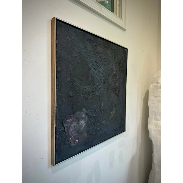Black Abstract Painting on Canvas For Sale - Image 6 of 12