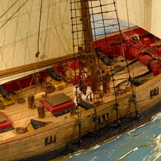 Diorama Showing Ten Gun Royal Navy Vessel "Entreprenante" For Sale - Image 10 of 12