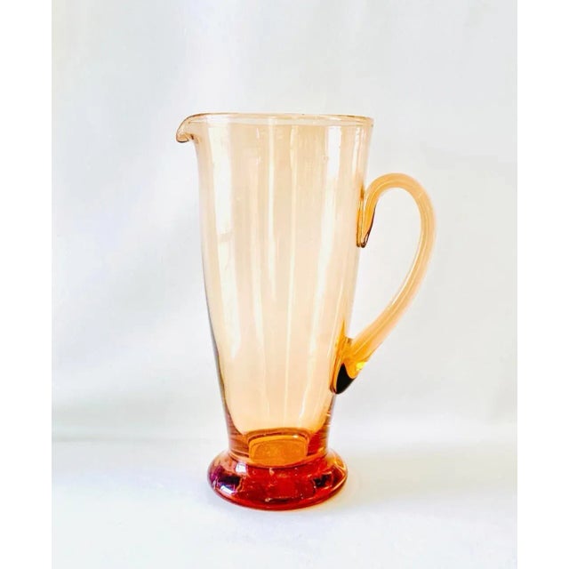 Vintage Pink Glass Cocktail Pitcher For Sale - Image 9 of 9