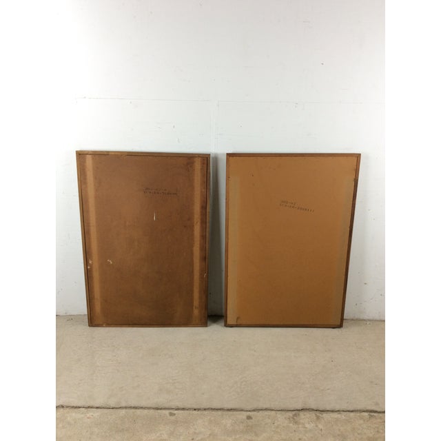 Pair of Mid Century Modern Rectangular Wall Mirrors With Thin Walnut Frame For Sale - Image 17 of 18