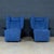 20th Century Italian Blue Alcantara Leather Reclining Armchairs from Cinova,1980s, Set of 2 For Sale - Image 3 of 18