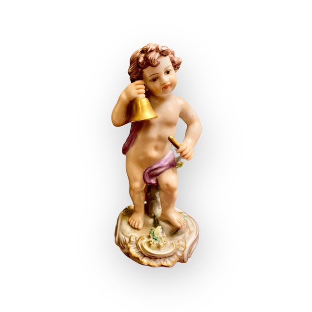 Italian A Pair of Antique Italian Capodimonte Porcelain Cherubs For Sale - Image 3 of 12