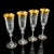 Set of 12 Vintage Champagne Flutes, Continental, Wine Glass, Gold Leaf, c.1980 For Sale - Image 4 of 10